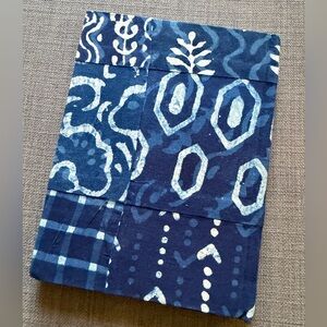 Blue Patterned Fabric Book Cover